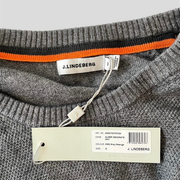 BNWT J. Lindeberg Grey Knit Crewneck Jumper - Medium - Picture 5 of 5
